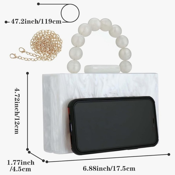 Acrylic white bag (clutch or shoulder/crossbody) - Picture 5 of 6